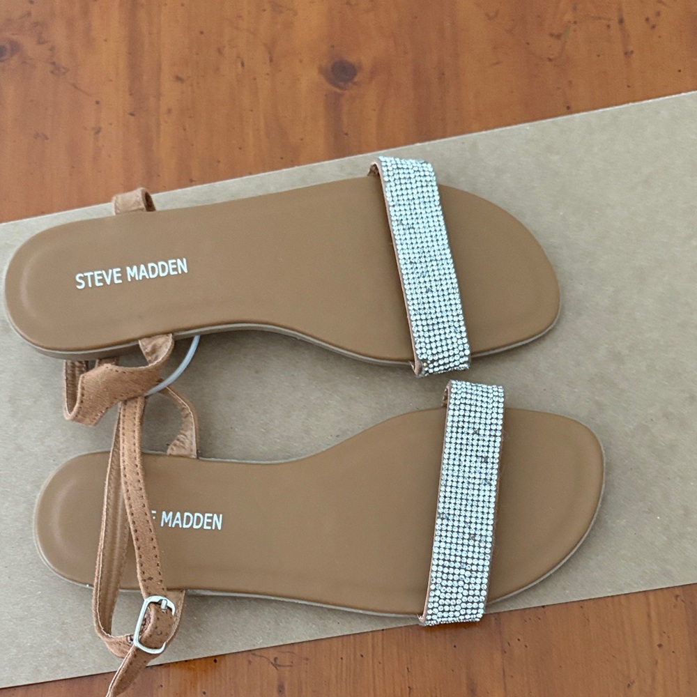 Steve Madden Brown and Silver Women's Sandals